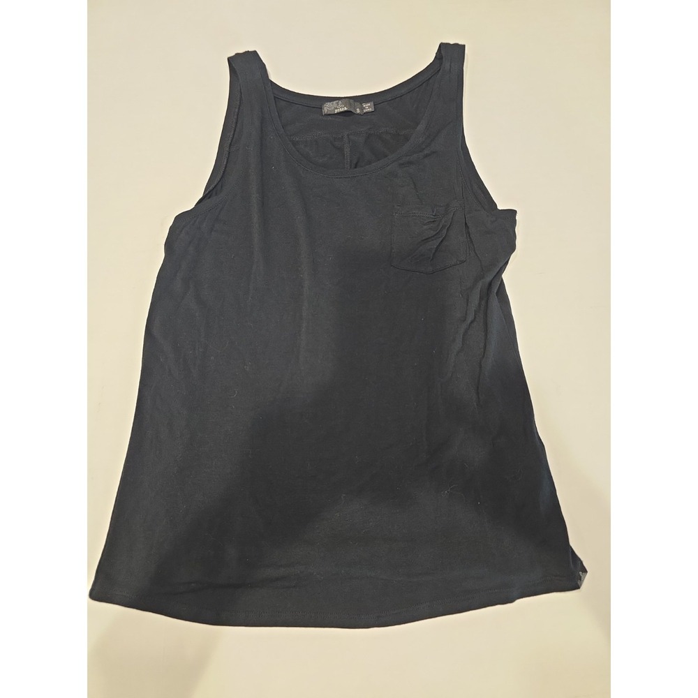 prAna WOMENS FOUNDATION SCOOP POCKET NECK TANK SIZE SMALL BLACK